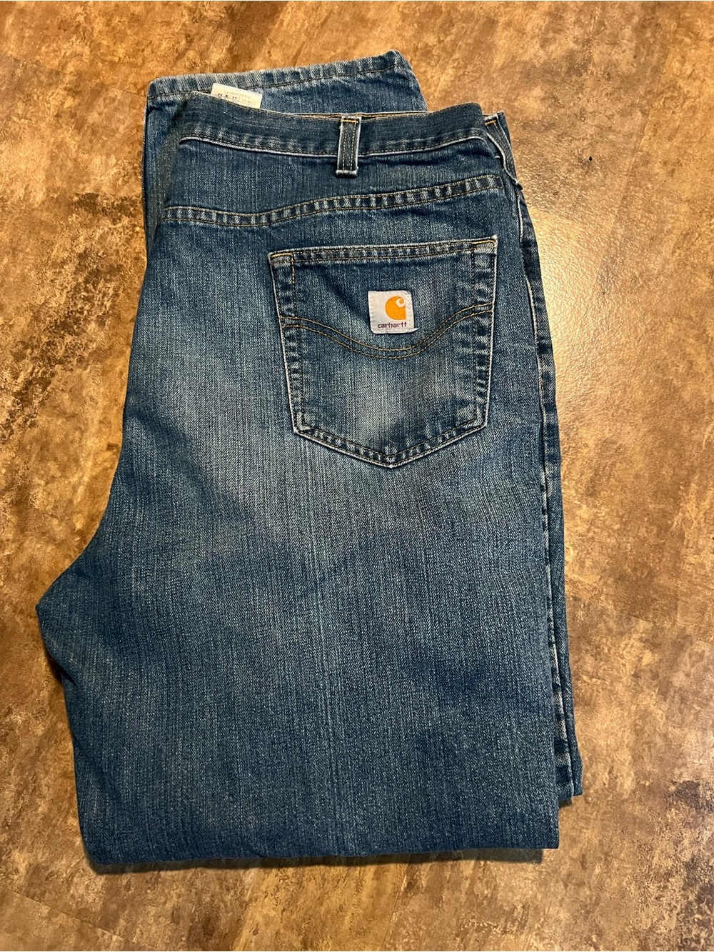 Carhartt Men's Dark Blue Relaxed Denim Jeans